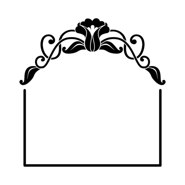Marco cuadrado decorativo con adorno floral — Vector de stock