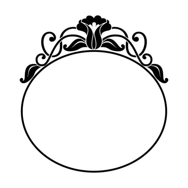Moldura redonda decorativa com padrão floral — Vetor de Stock