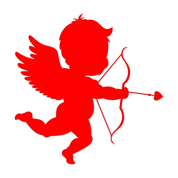 Sílhueta Cupido — Vetor de Stock