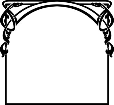 Square decorative frame in the art Nouveau style clipart