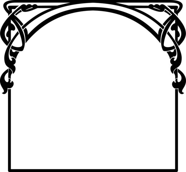 正方形のアール ヌーボー様式の装飾的なフレーム — ストックベクタ