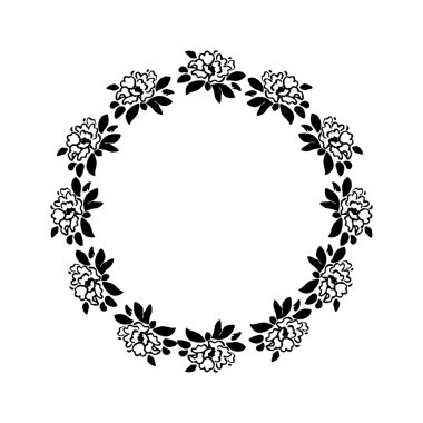 Dekoratif yuvarlak çerçeve çiçek