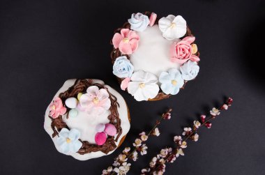 Festive Easter cake with decorations