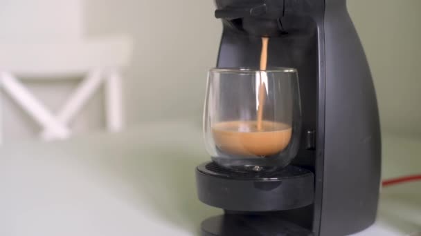 家庭用ホットカプチーノでコーヒーマシン — ストック動画