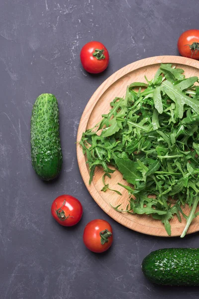 Verse Biologische Groenten Groen Voor Gezond Voedsel Koken Donkere Achtergrond — Stockfoto