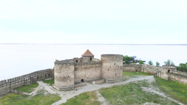 Veduta Aerea Della Fortezza Medievale Akkerman Ucraina Europa — Video Stock