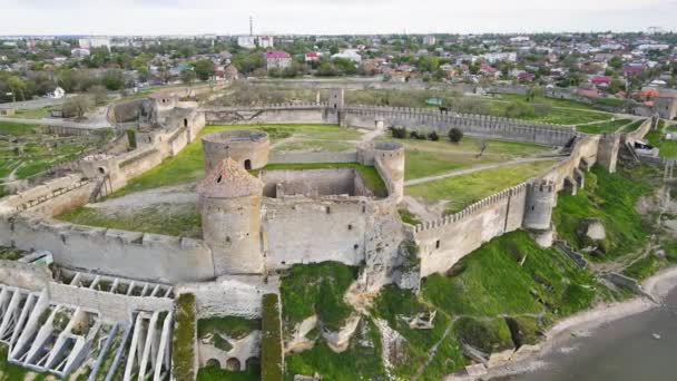 Ortaçağ Akkerman Kalesinin Havadan Görünüşü Ukrayna Avrupa — Stok video