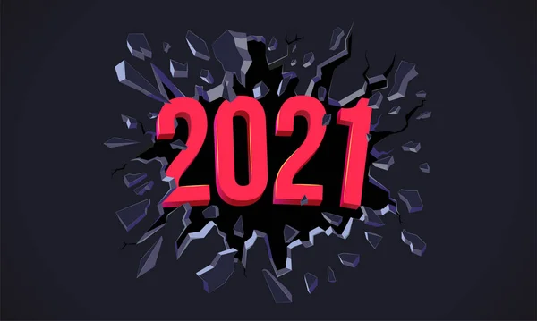 Carte de voeux du Nouvel An 2021. Flyer, affiche, invitation ou bannière pour le réveillon du Nouvel An 2020 — Image vectorielle