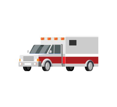 Ambulans aracı vektör simgesi. Çizgi film biçimi illüstrasyonu