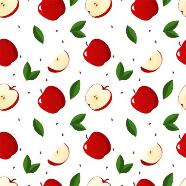 Elma, yaprak ve tohumlarla kusursuz desen. Shana Tova