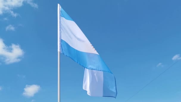 Прапор країни на фоні неба . — стокове відео