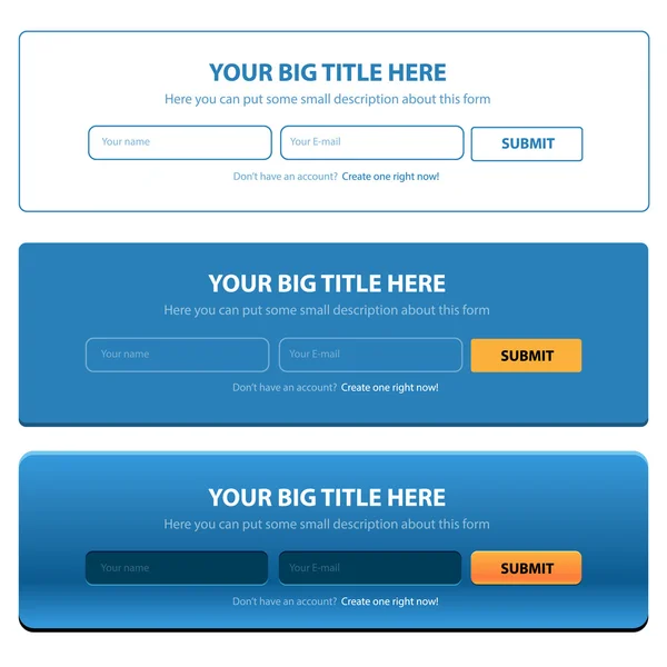 Different styles of sign in forms — Stock Vector