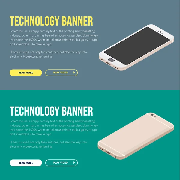 Moderno banner vettoriale con smartphone — Vettoriale Stock