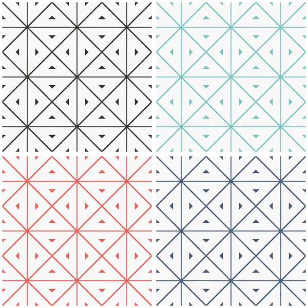 シームレスな幾何学的なパターンのセット. — ストックベクタ