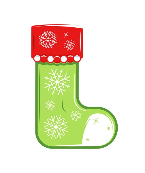 Calcetín Navidad Aislado Sobre Fondo Blanco Concepto Navidad Elementos Diseño — Archivo Imágenes Vectoriales