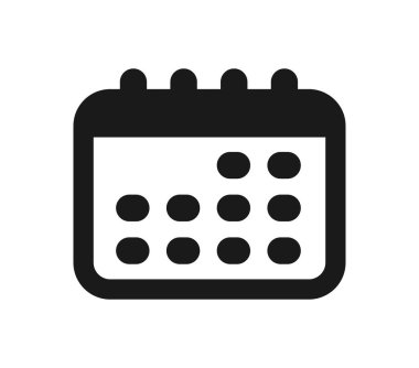 Beyaz arkaplanda izole edilmiş basit düz stil takvim simgesi. Vektör illüstrasyonu