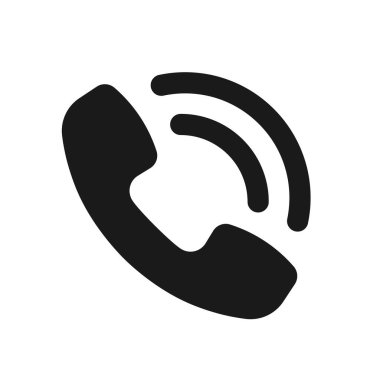 Beyaz arka planda izole edilmiş basit düz stil telefon simgesi. Vektör illüstrasyonu