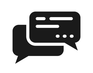 Beyaz arkaplanda izole edilmiş basit düz stil konuşma balonu simgesi. Vektör illüstrasyonu