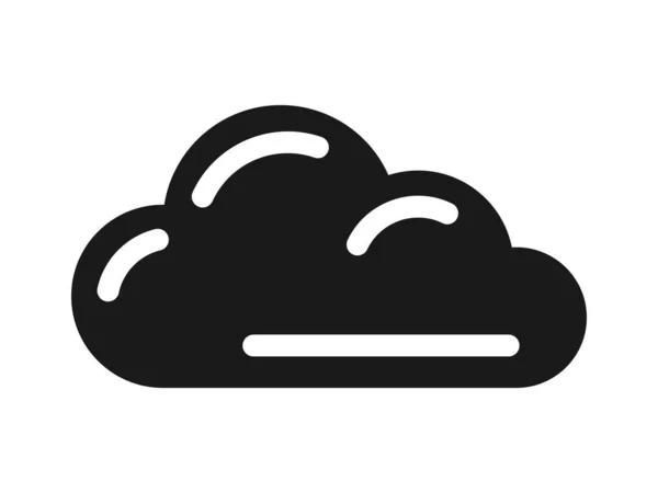 Icono Nube Web Simple Puntal Plano Aislado Sobre Fondo Blanco — Vector de stock