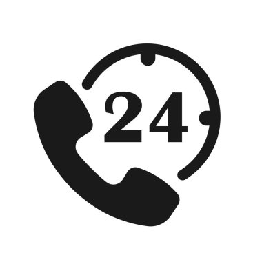 Beyaz arkaplanda izole edilmiş basit düz stil bir telefon simgesi. Vektör illüstrasyonu