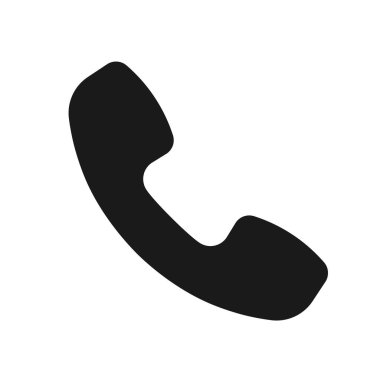 Beyaz arka planda izole edilmiş basit düz stil telefon simgesi. Vektör illüstrasyonu
