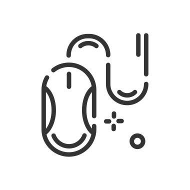 Beyaz arkaplanda izole edilmiş basit bir tek satır biçiminde fare simgesi. Vektör illüstrasyonu