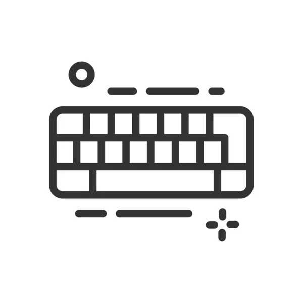 Icône Clavier Dans Style Simple Une Ligne Isolé Sur Fond — Image vectorielle