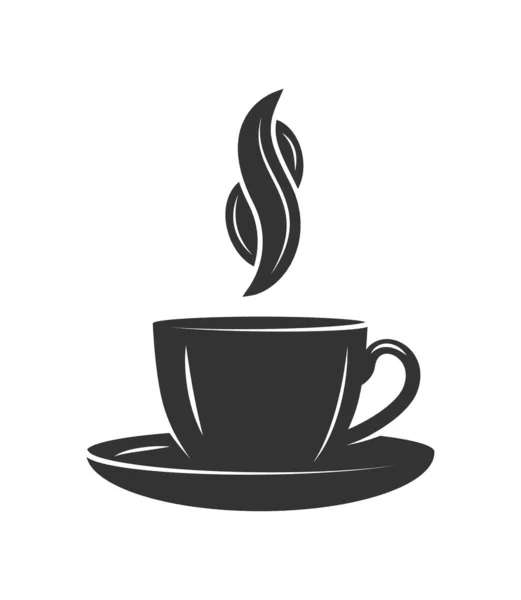 Kávé Csésze Elszigetelt Fehér Háttérrel Vektor Illusztráció — Stock Vector