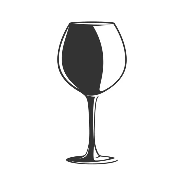 Bicchiere Vino Isolato Sfondo Bianco Illustrazione Vettoriale — Vettoriale Stock