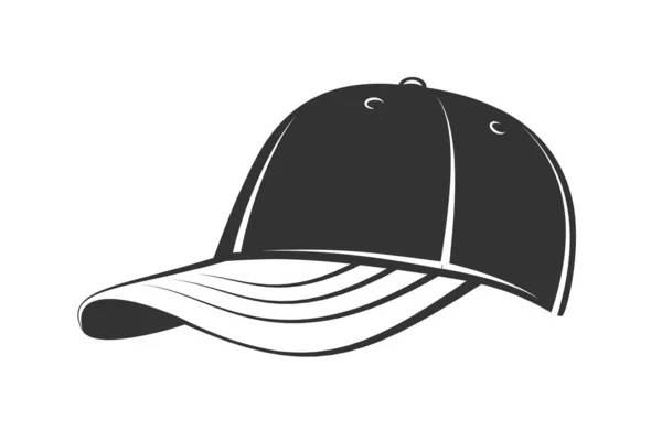 Gorra Con Visera Aislada Sobre Fondo Blanco Ilustración Vectorial — Vector de stock