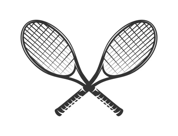 Raquettes Tennis Pelouse Isolées Sur Fond Blanc Illustration Vectorielle — Image vectorielle