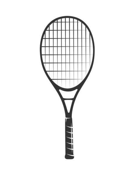 Raqueta Tenis Césped Aislada Sobre Fondo Blanco Ilustración Vectorial — Archivo Imágenes Vectoriales