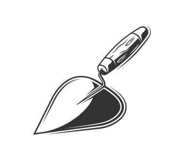 Trowel silueti beyaz arka planda izole edilmiş. Vektör illüstrasyonu