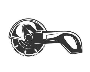 Beyaz arka planda izole edilmiş elektrikli testere. Vektör illüstrasyonu