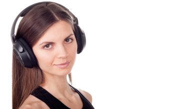 Müzik kulaklık bir kadınla