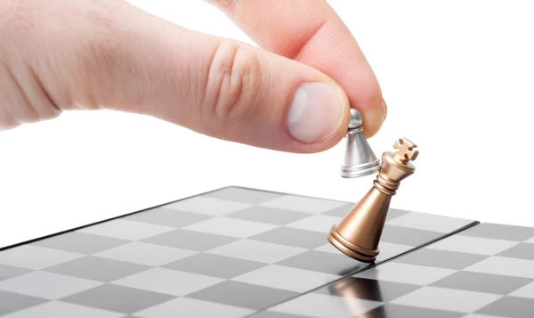 A pawn in the hand wins the King — Stock Photo, Image