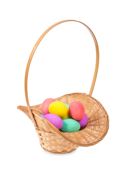 Basket with Easter eggs — Stock Photo, Image