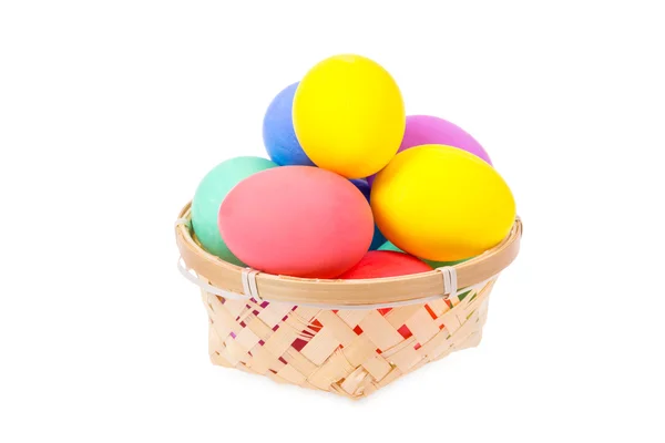 Basket with Easter eggs — Stock Photo, Image