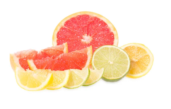 Fresh grapefruits, limes and lemons — Stock Photo, Image