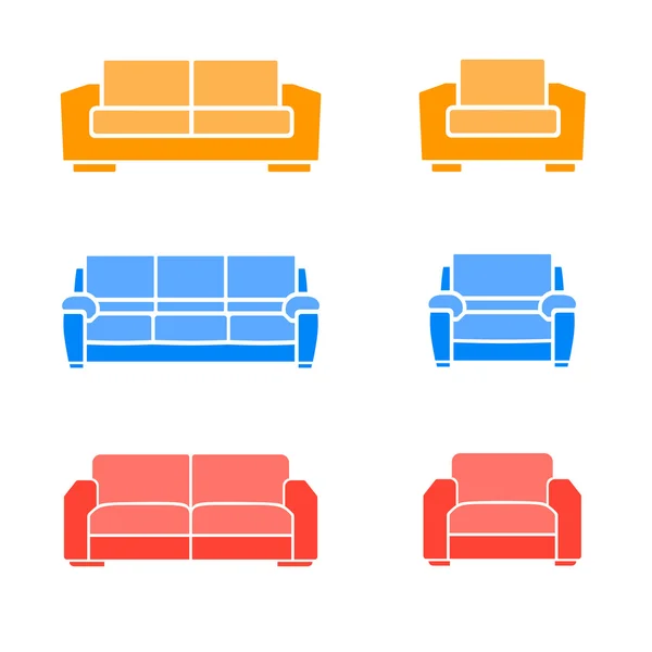 Ensemble de canapés et fauteuils — Image vectorielle