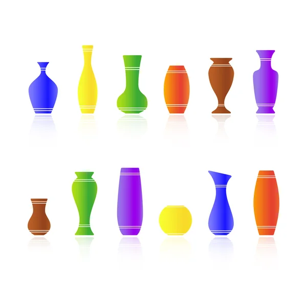 Ensemble de vases silhouettes — Image vectorielle