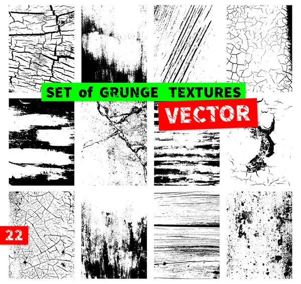 Set of grunge textures — Stock Vector