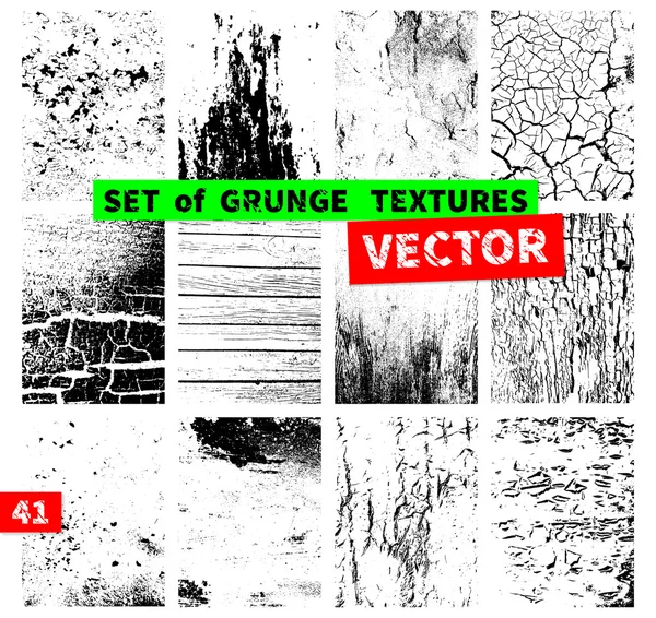 Набор текстур гранжа — стоковый вектор