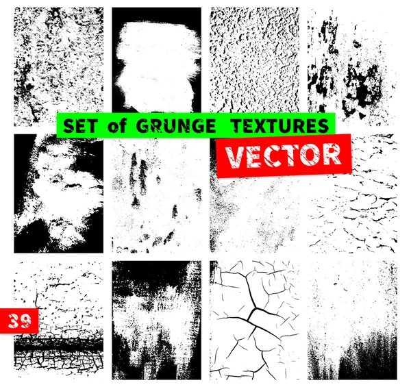 Zestaw grunge tekstury — Wektor stockowy