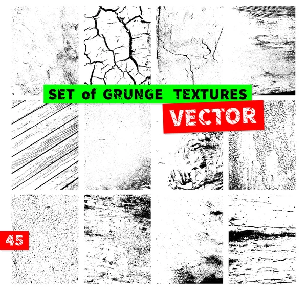 Zestaw grunge tekstury — Wektor stockowy