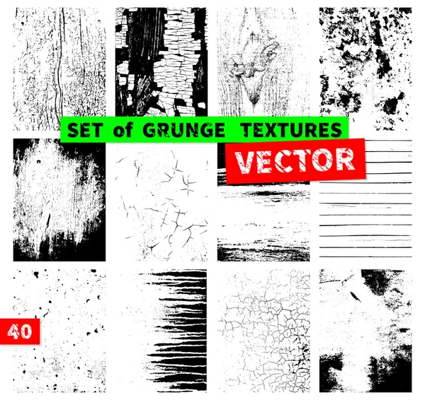 Набор текстур гранжа — стоковый вектор