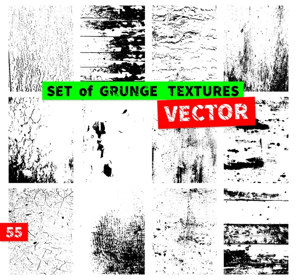 Set of grunge textures — Stock Vector