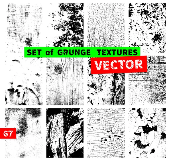 Набор текстур гранжа — стоковый вектор