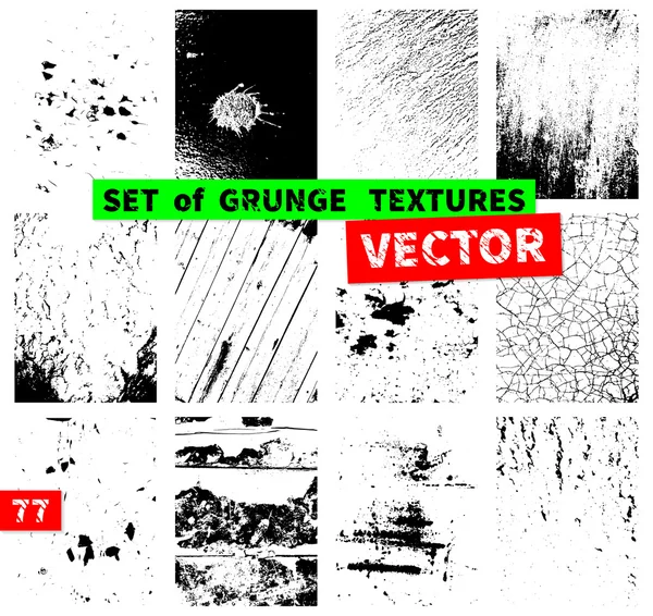 Набор текстур гранжа — стоковый вектор