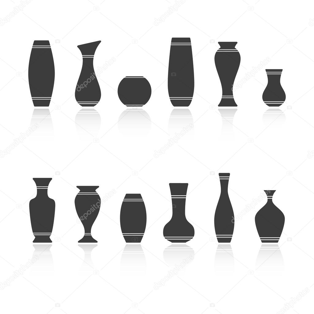 Set of silhouettes vases
